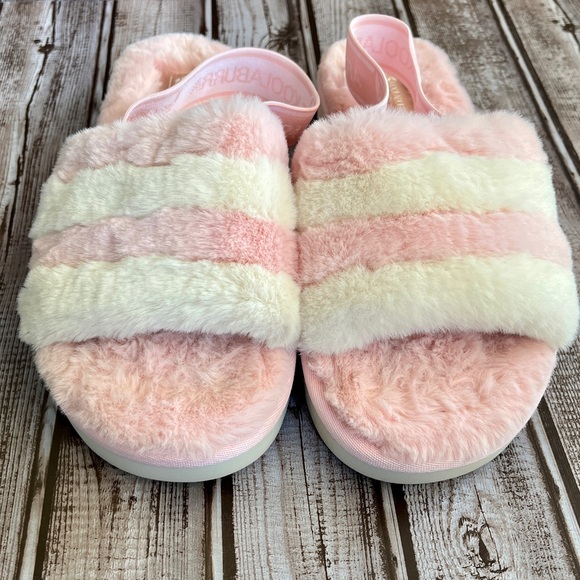 UGG Koolaburra Fuzz’n Slipper Slides Pink/White - Picture 2 of 8
